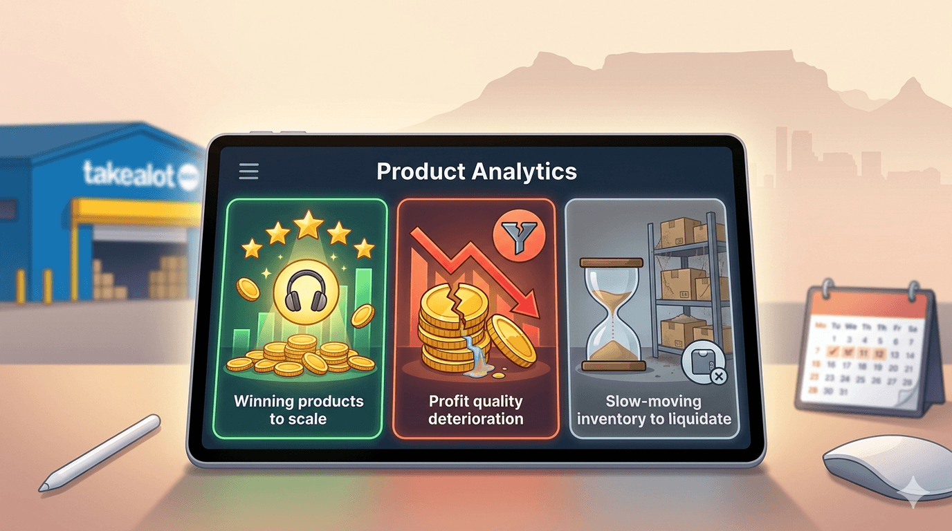 Takealot Product Analytics 指南:复盘赢家 SKU、利润漏洞和慢销品