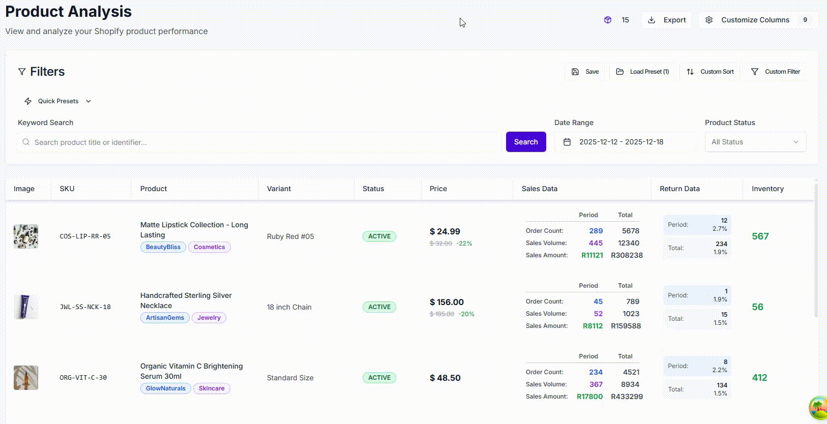 Product Analytics Dashboard